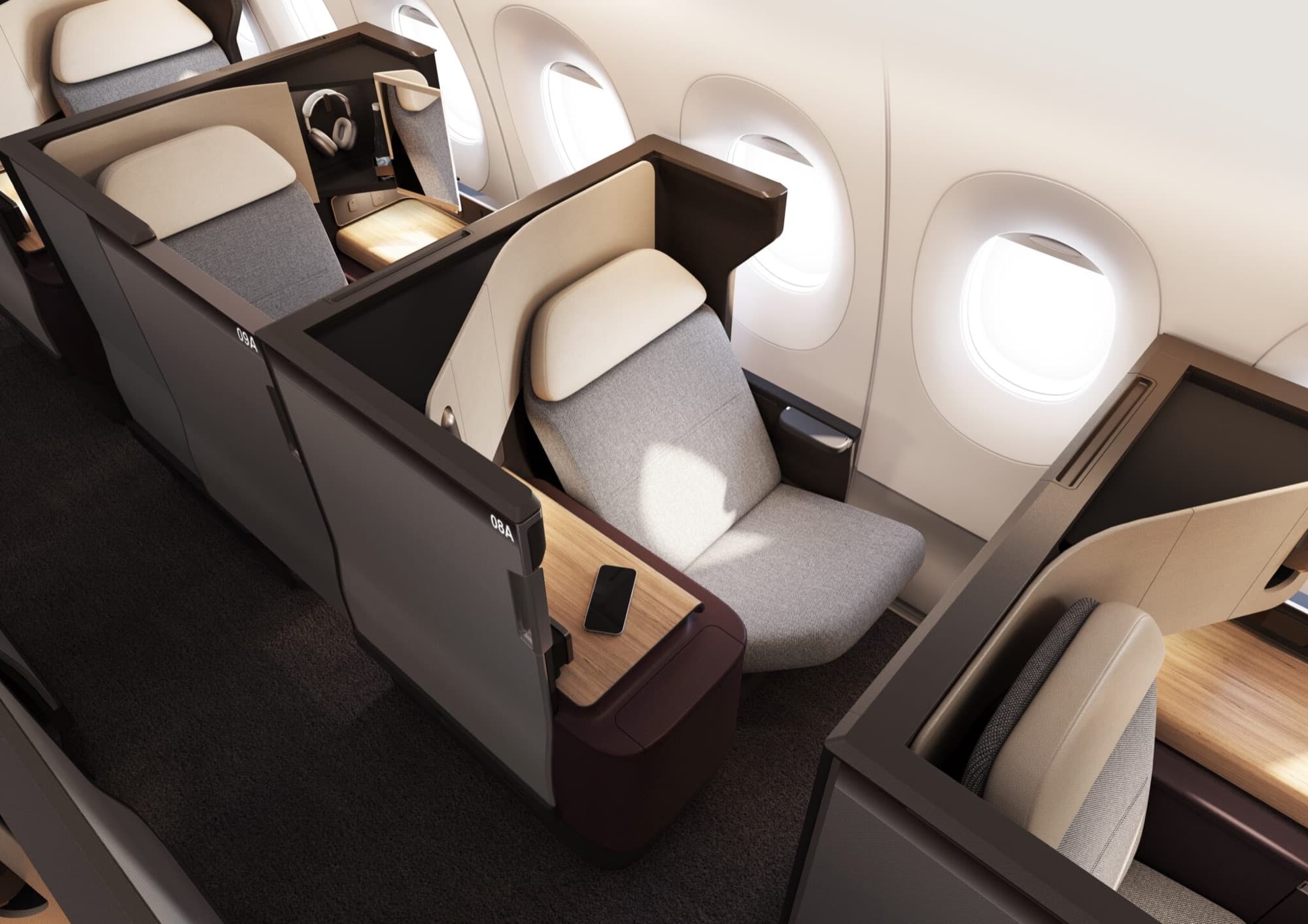 Business class cabin interior